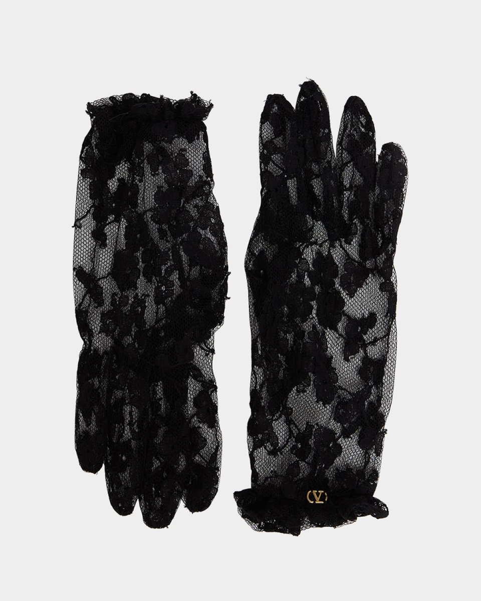 Floral Lace Cotton Blend Gloves